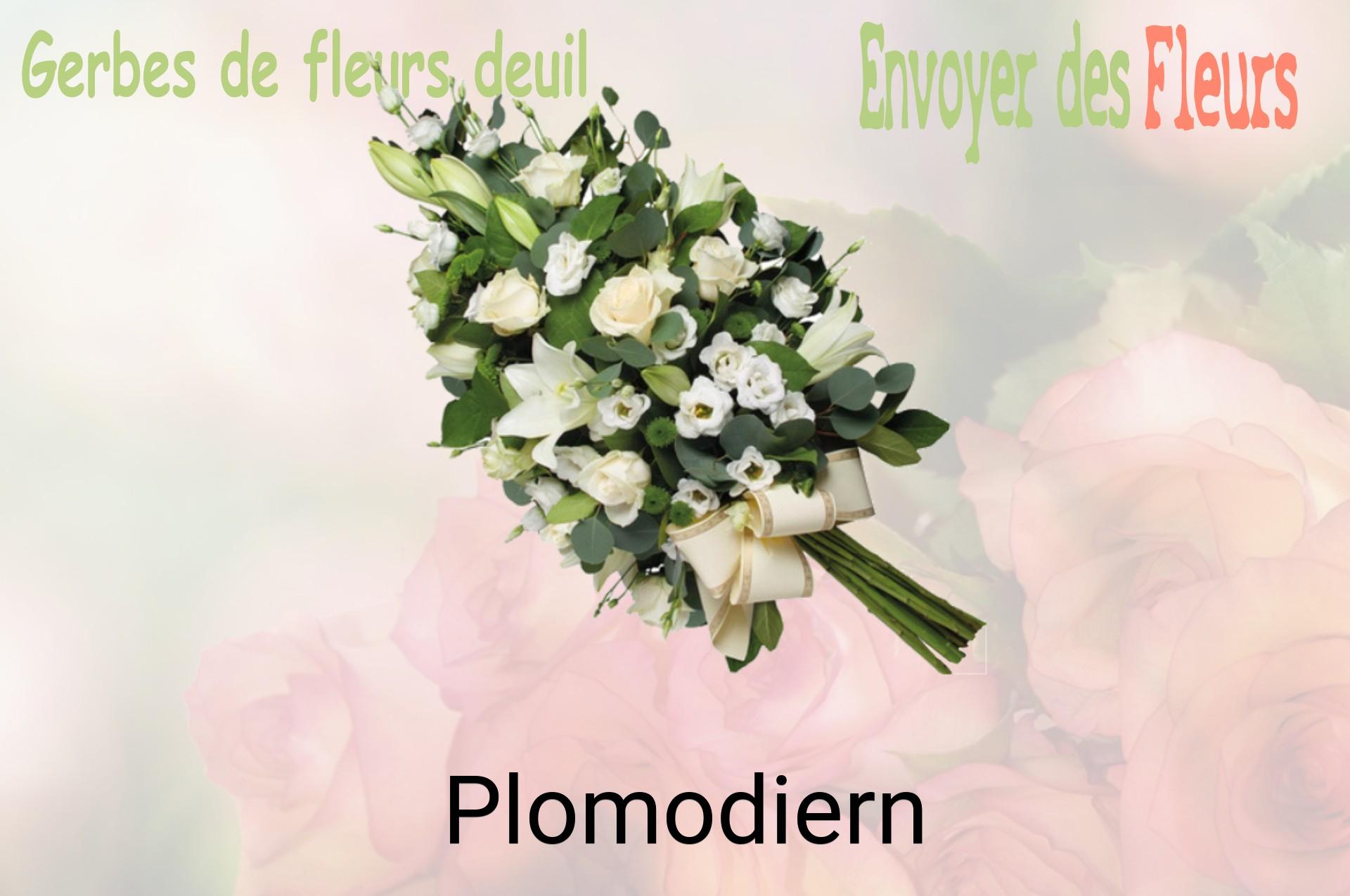 Gerbe de fleurs de deuil livrée à Plomodiern